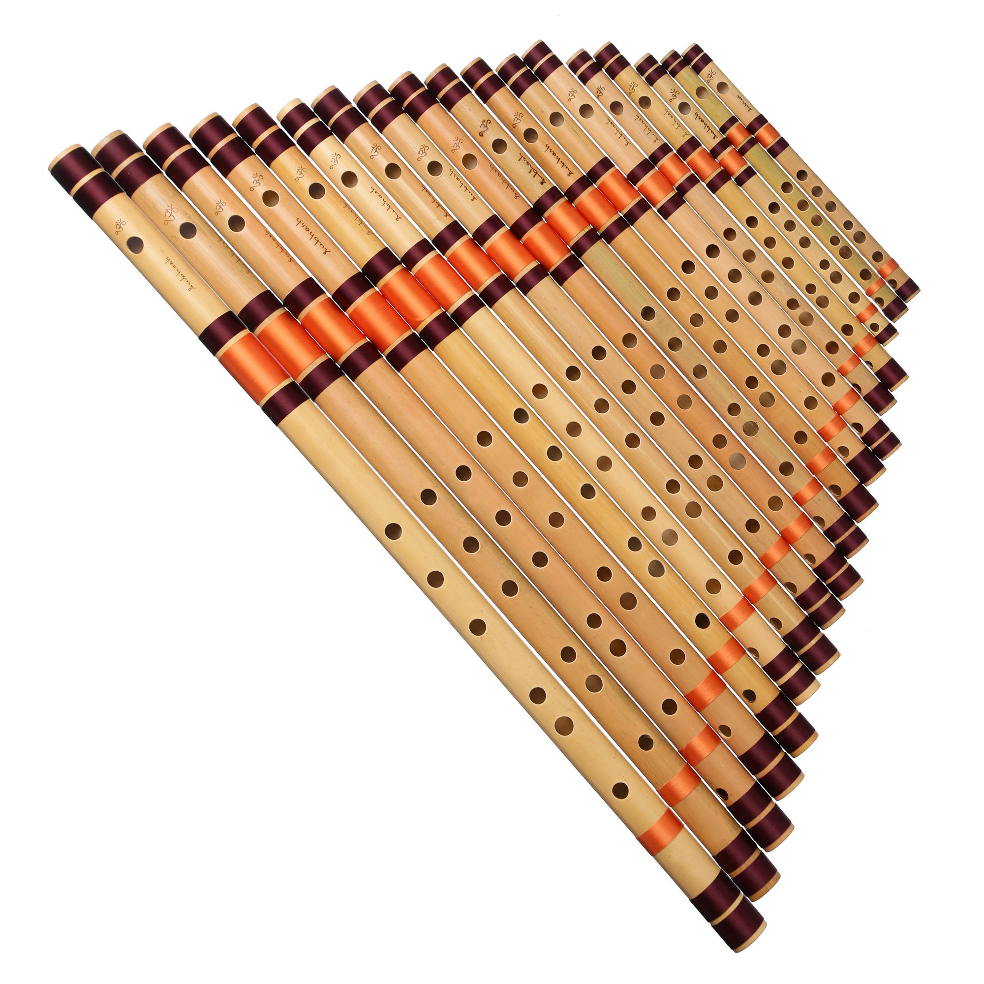 Full set Bansuri Flutes (Right Hand) Indian Bamboo flutes with Free