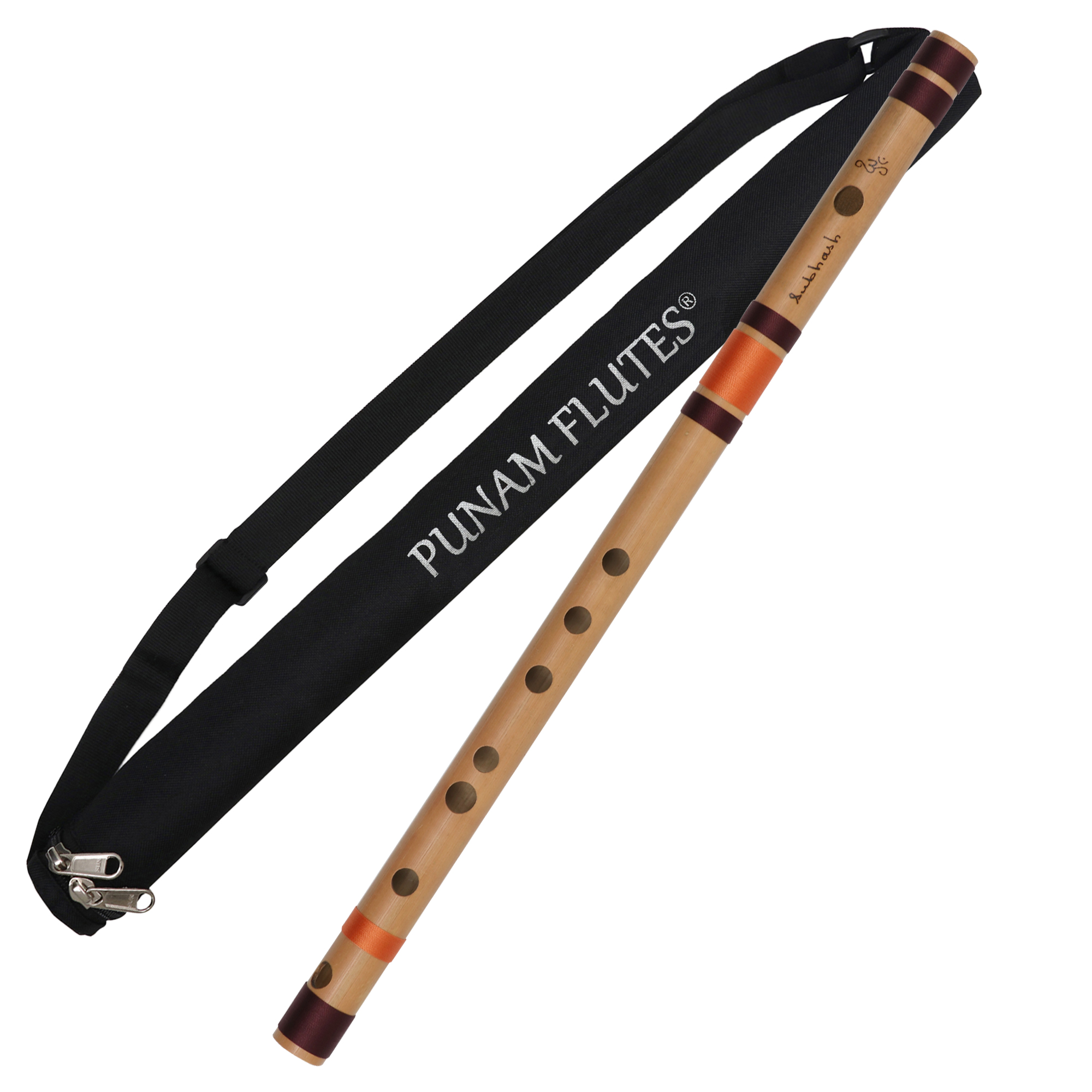 D Natural Medium Bansuri Flute Clearance Sale (Right Hand) 17.3 inches