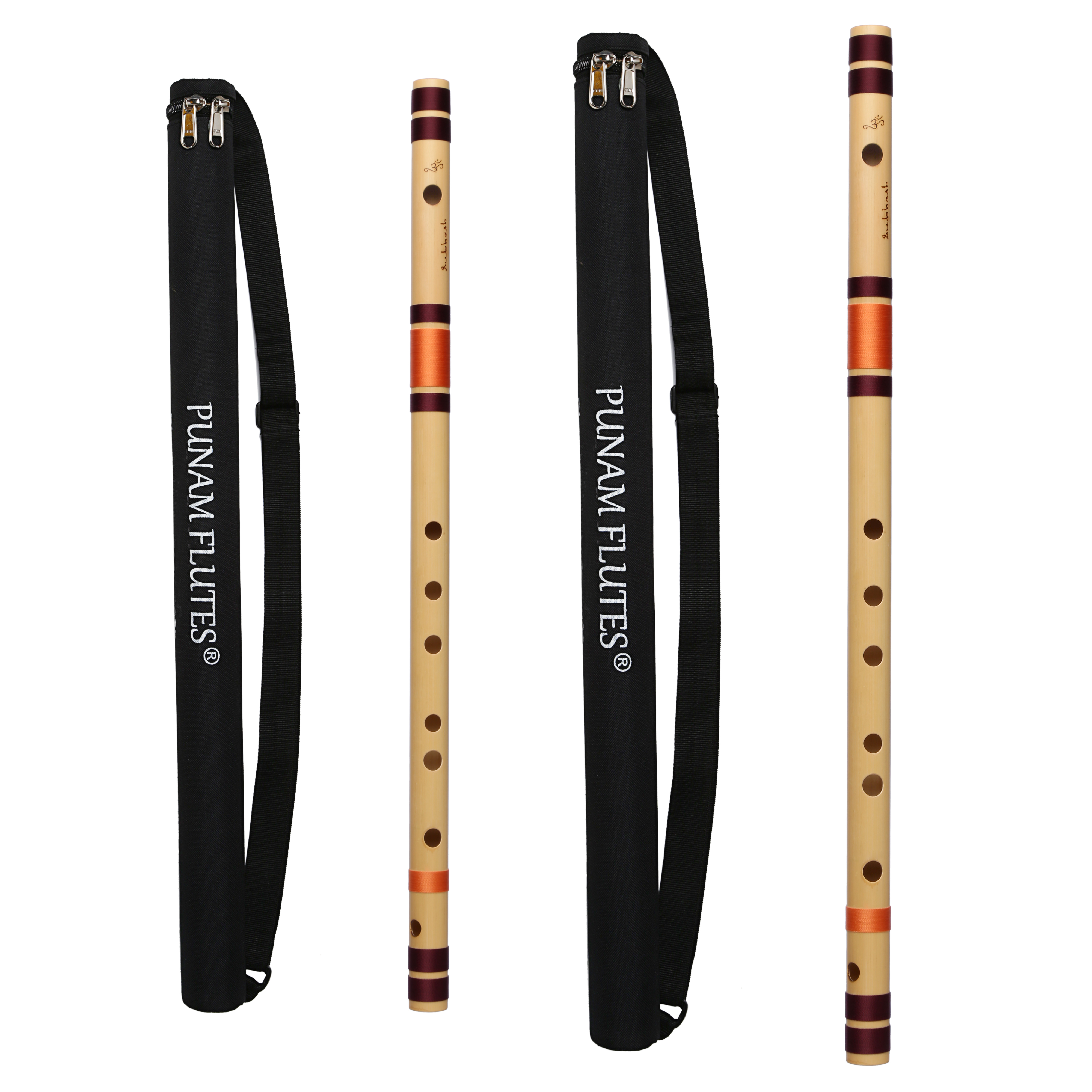 Combo 2 Flutes Set G Base and C Medium Right Hand Bansuri (Flutes)